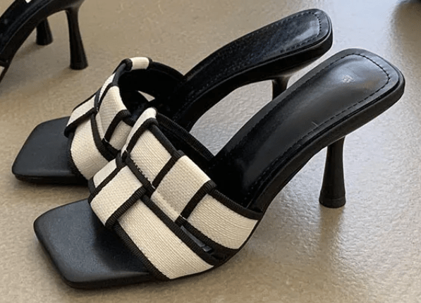 Basketweave Open Toe High Sandals - Kelly Obi New York