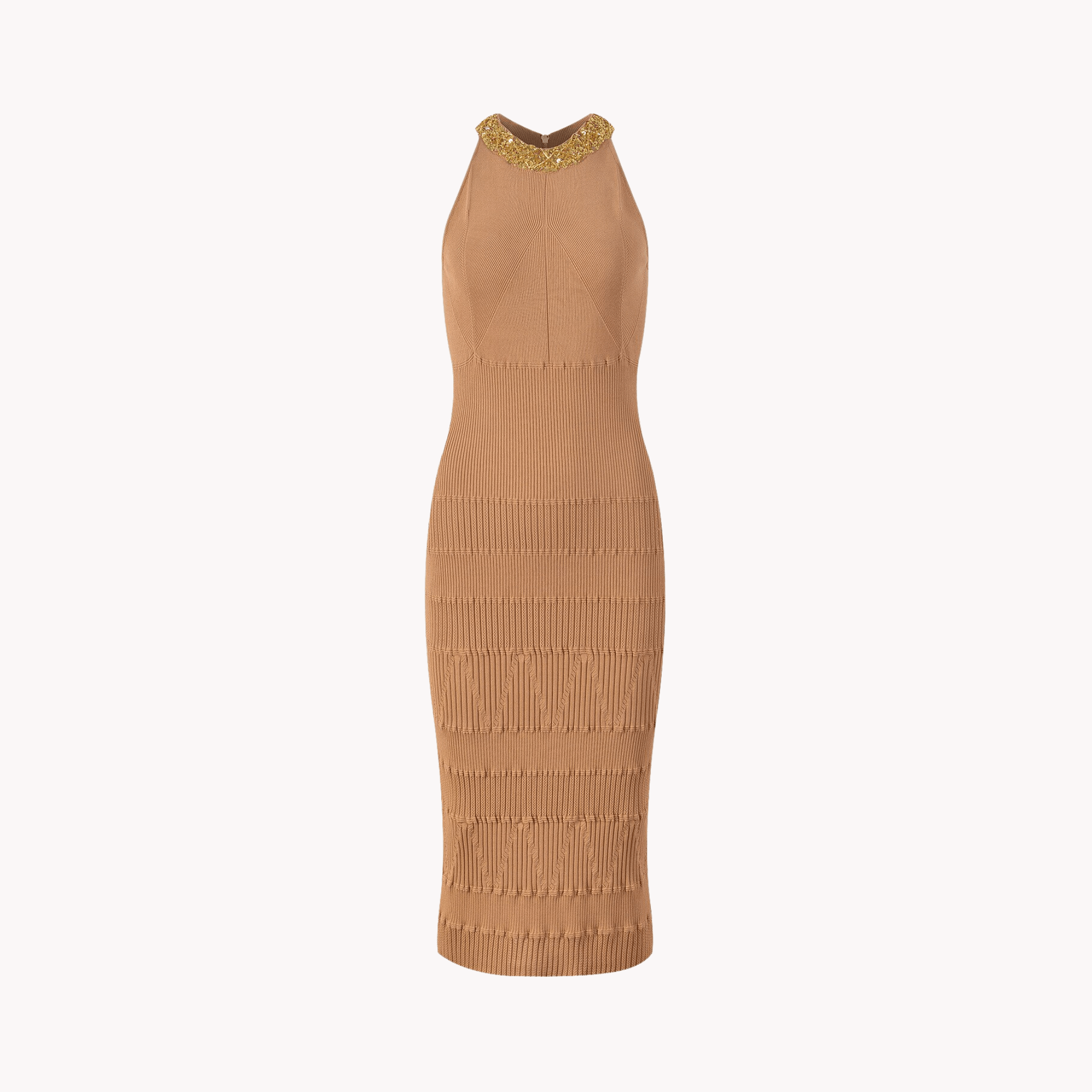 Beaded Collar Knit Bodycon Dress - Kelly Obi New York