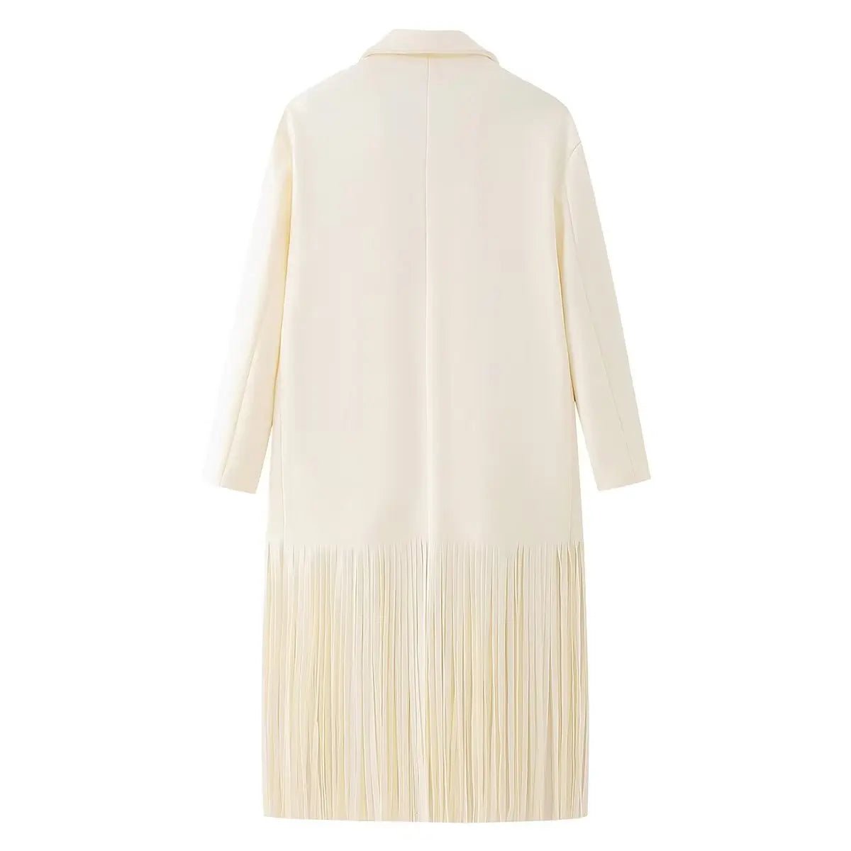 Beige Long Tassels Loose Coat - Kelly Obi New York