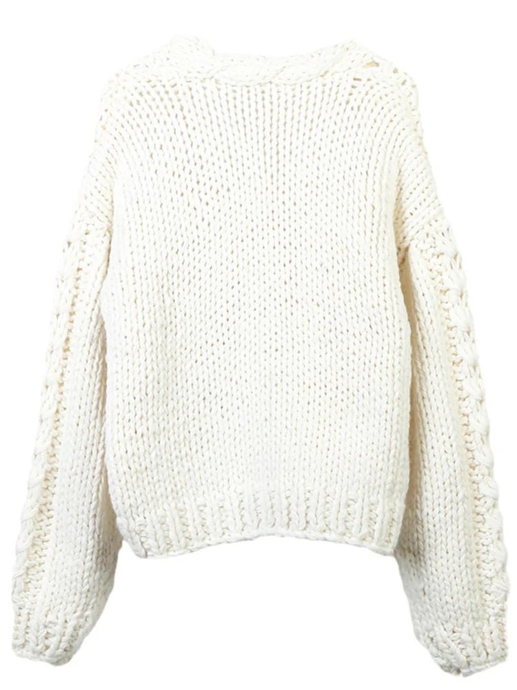 Bejeweled Chunky-Knit Jacket - Kelly Obi New York