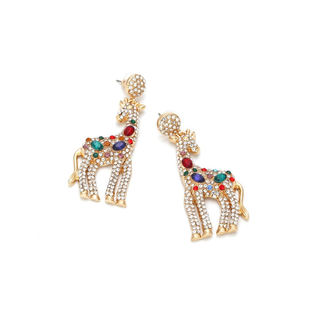 Bejeweled Giraffe Drop Earrings - Kelly Obi New York