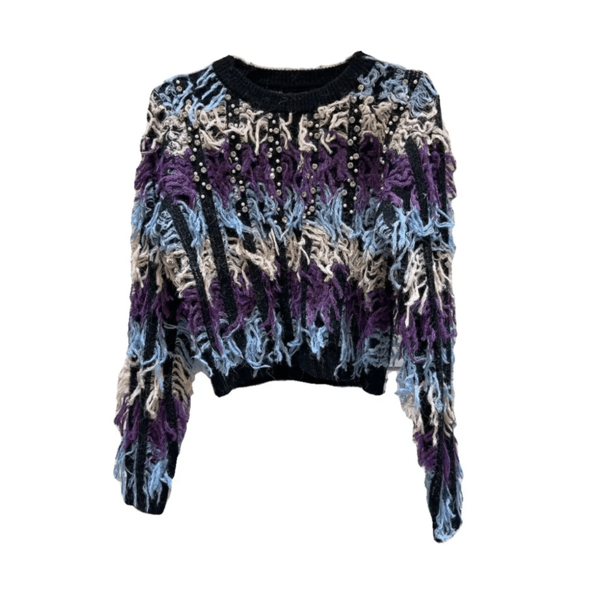 Bejeweled Gradient Knitted Sweater - Kelly Obi New York