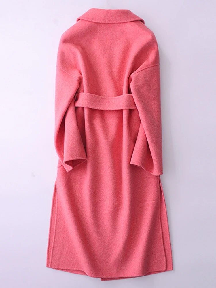 Belted Midi Wool Coat - Kelly Obi New York