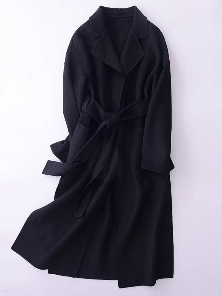 Belted Midi Wool Coat - Kelly Obi New York