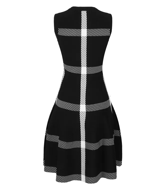 Black and White Sleeveless Mini Dress - Kelly Obi New York