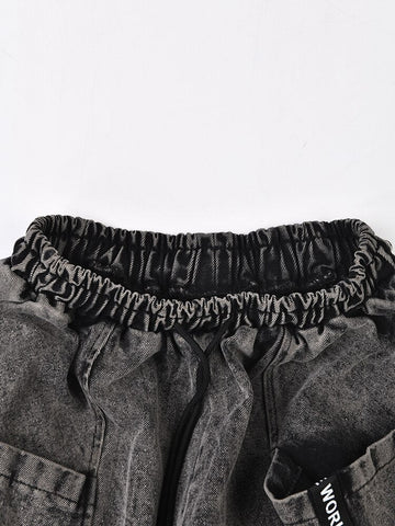 Black Denim Harem Pants - @irregular_wear - Kelly Obi New York