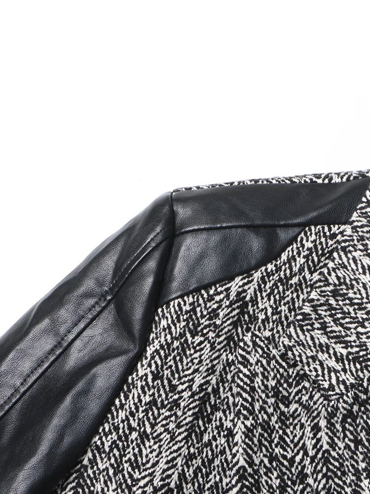 Black Patchwork Sleeves Loose Coat - Kelly Obi New York