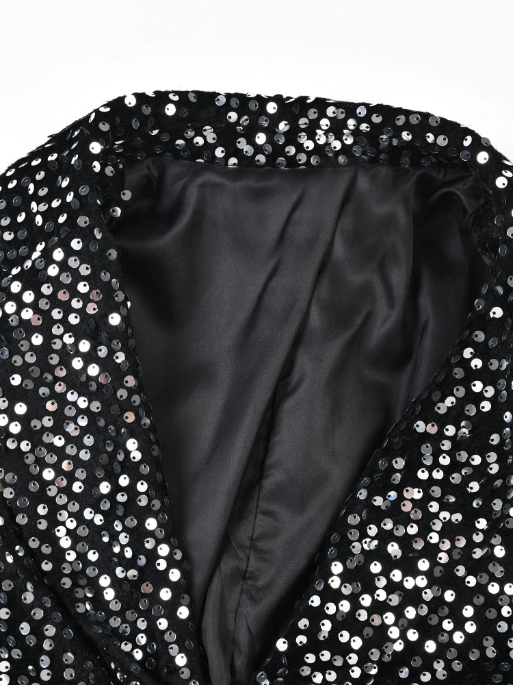 Black Sequins Glam Blazer - Kelly Obi New York