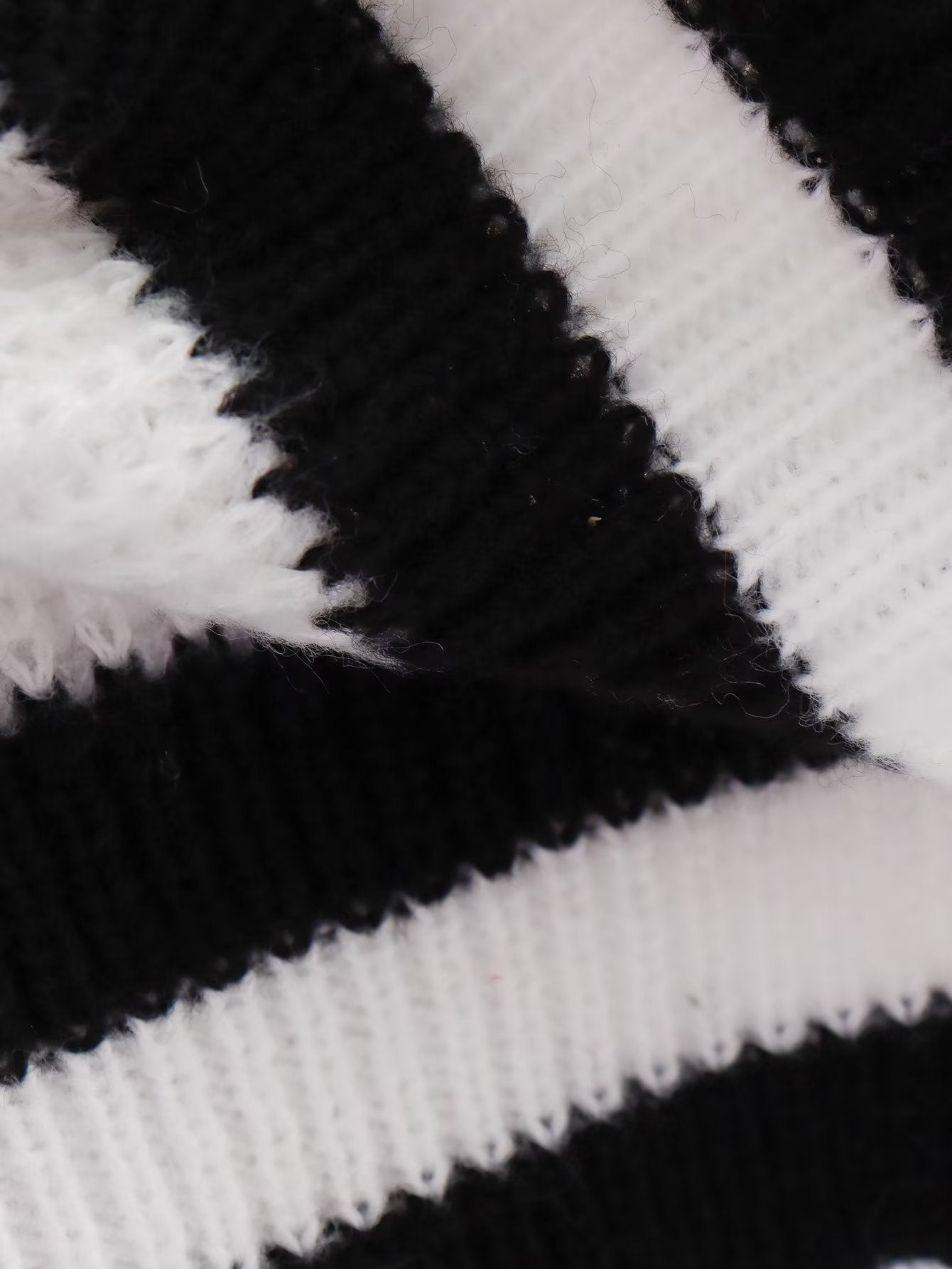 Black Stripes Accent Loose White Sweater - Kelly Obi New York