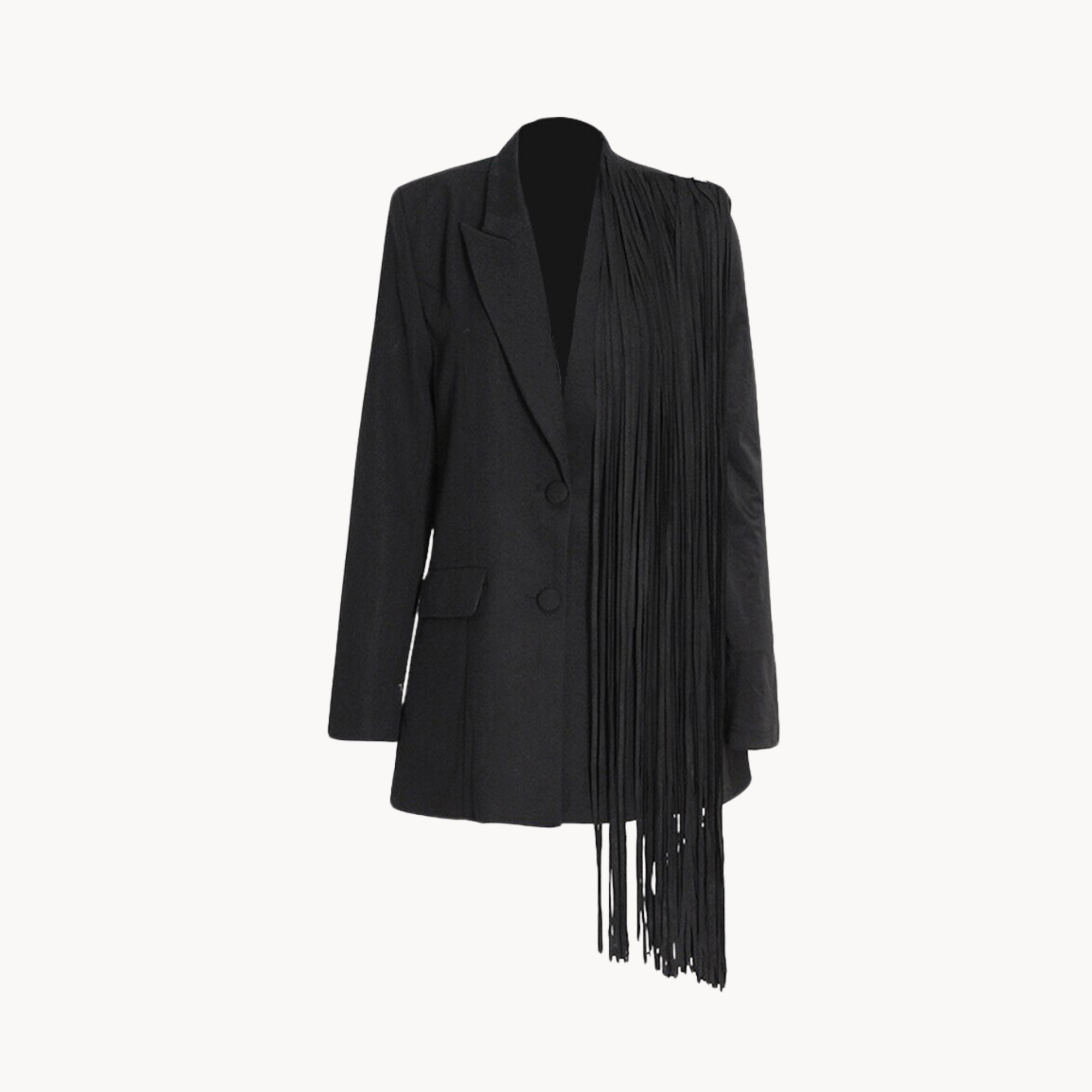 Black Tassel Blazer - Kelly Obi New York