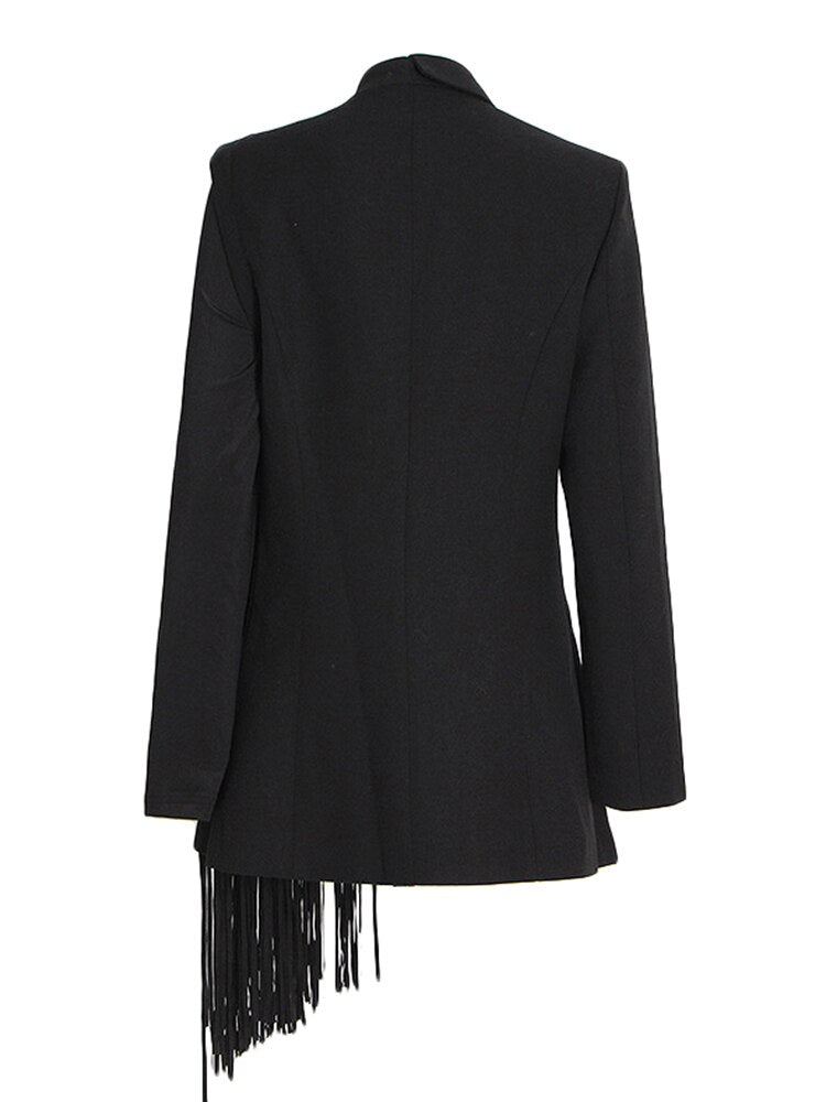 Black Tassel Blazer - Kelly Obi New York