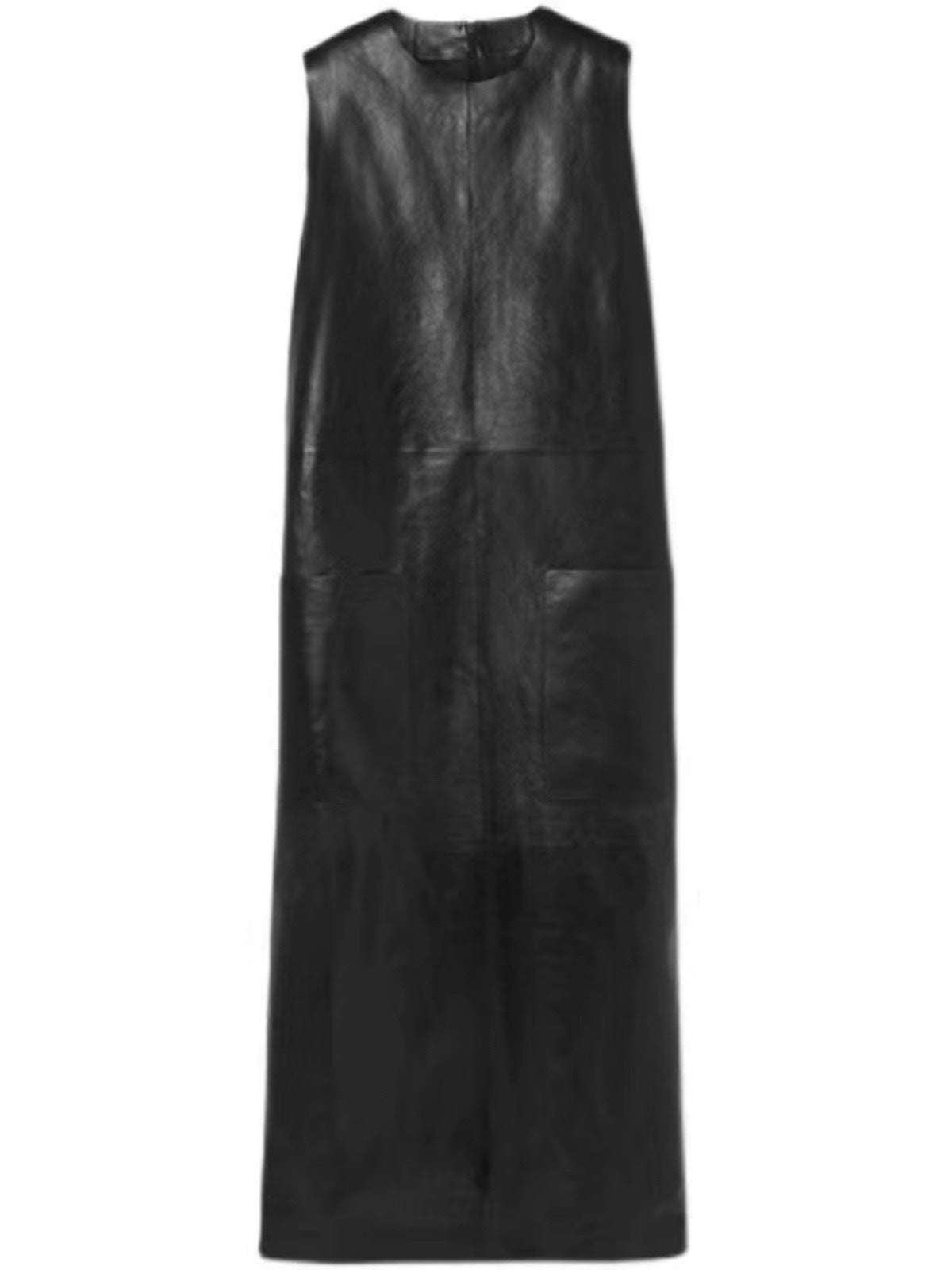 Black Vegan Leather Sleeveless Dress - Kelly Obi New York