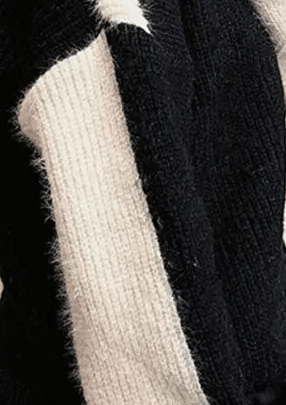 Black White Contrast Knit Cardigan - Kelly Obi New York