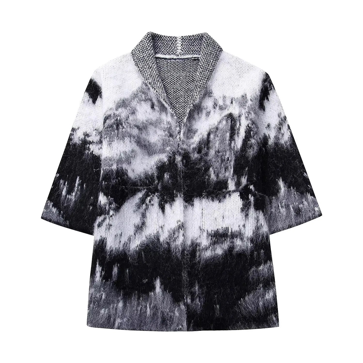 Black White Tie Dye Sweater - Kelly Obi New York