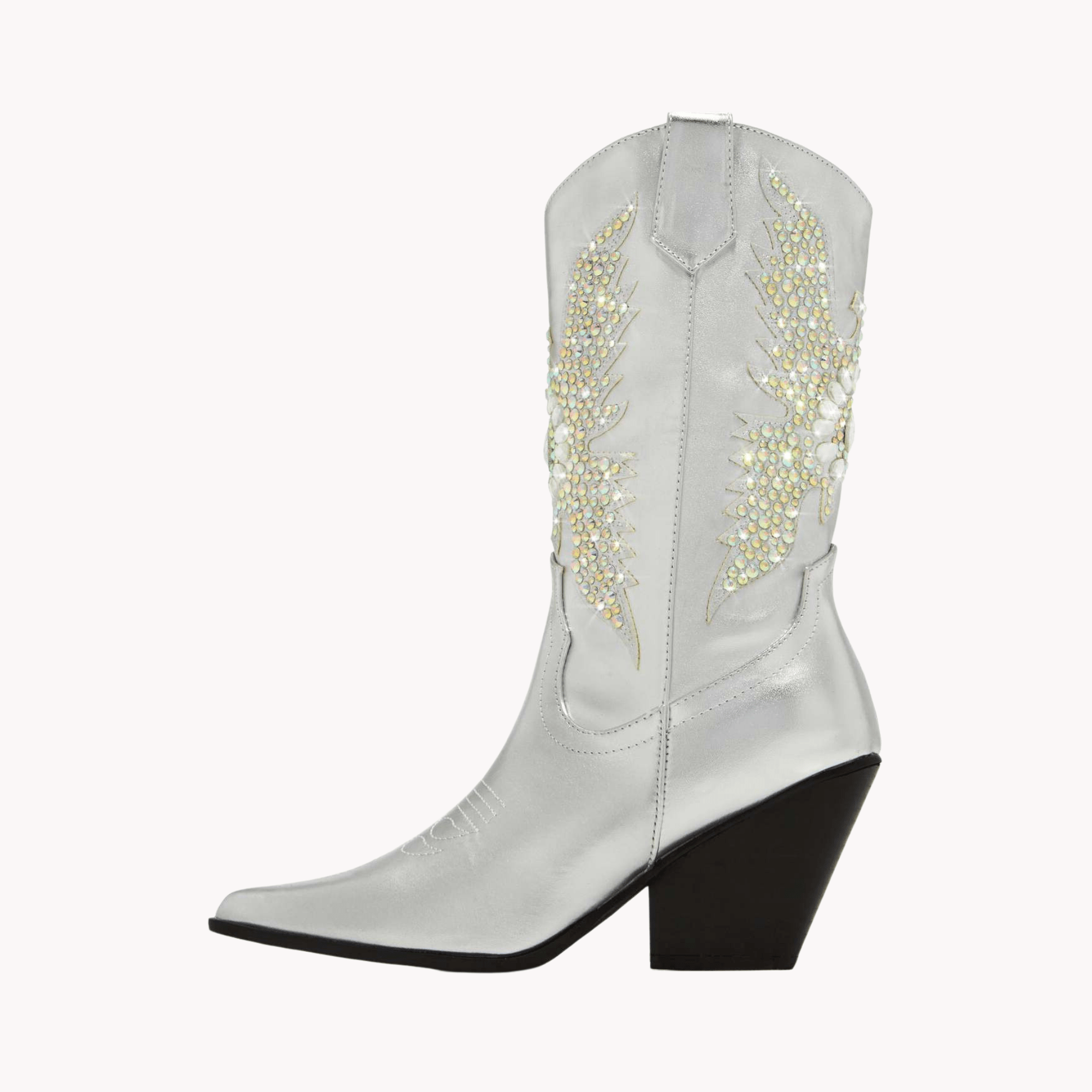 Bling Studded Wedge Boots - Kelly Obi New York