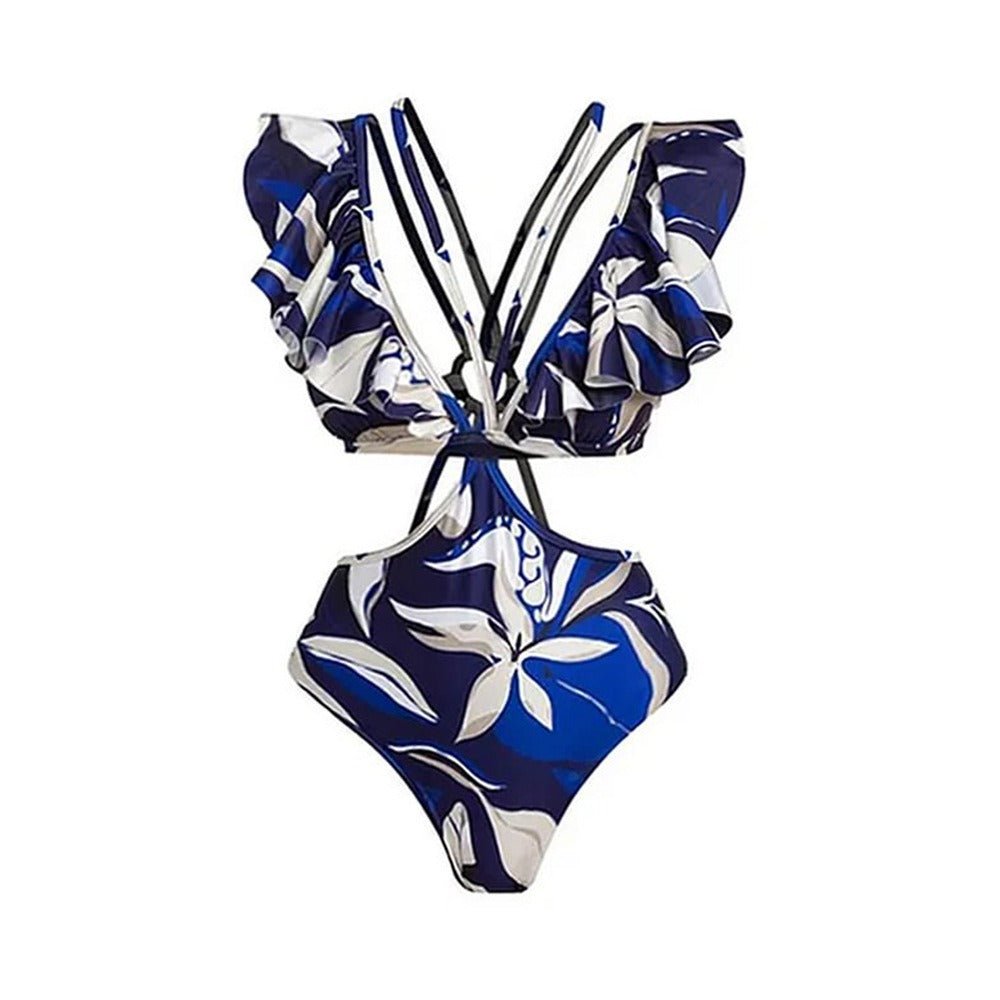 Blue Floral Swimwear Set - Kelly Obi New York