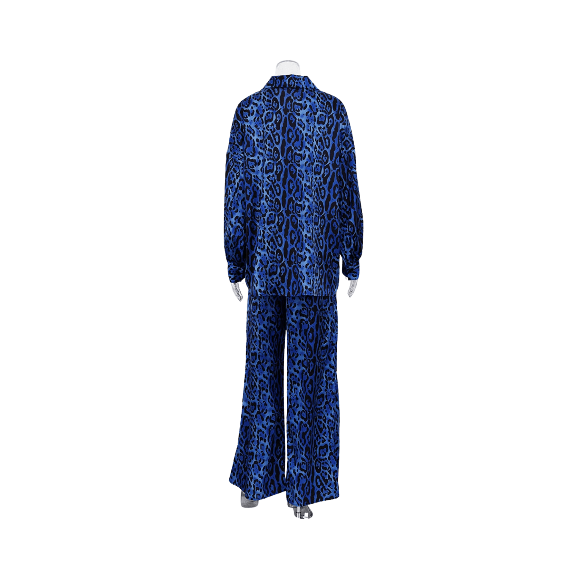 Blue Leopard Top+Pants Sleepwear Set - Kelly Obi New York