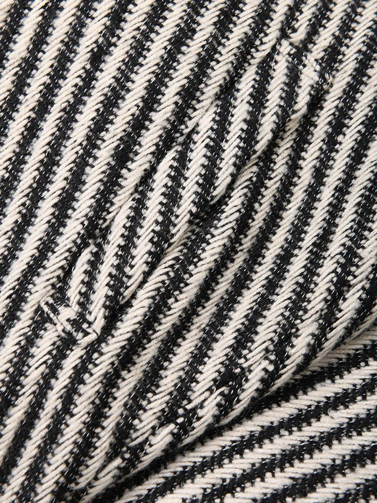 Bold Lines Striped Woolen Coat - Kelly Obi New York