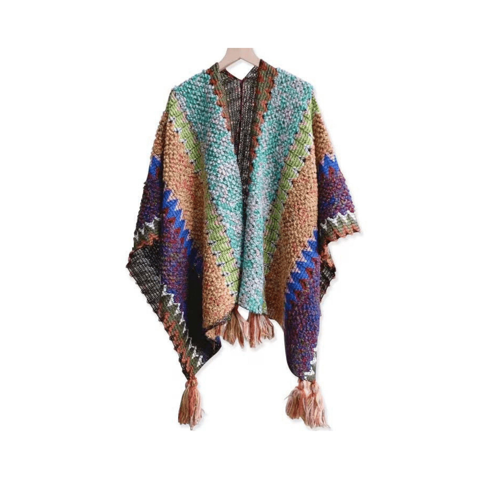 Braided Fringed Knit Shawl Coat - Kelly Obi New York