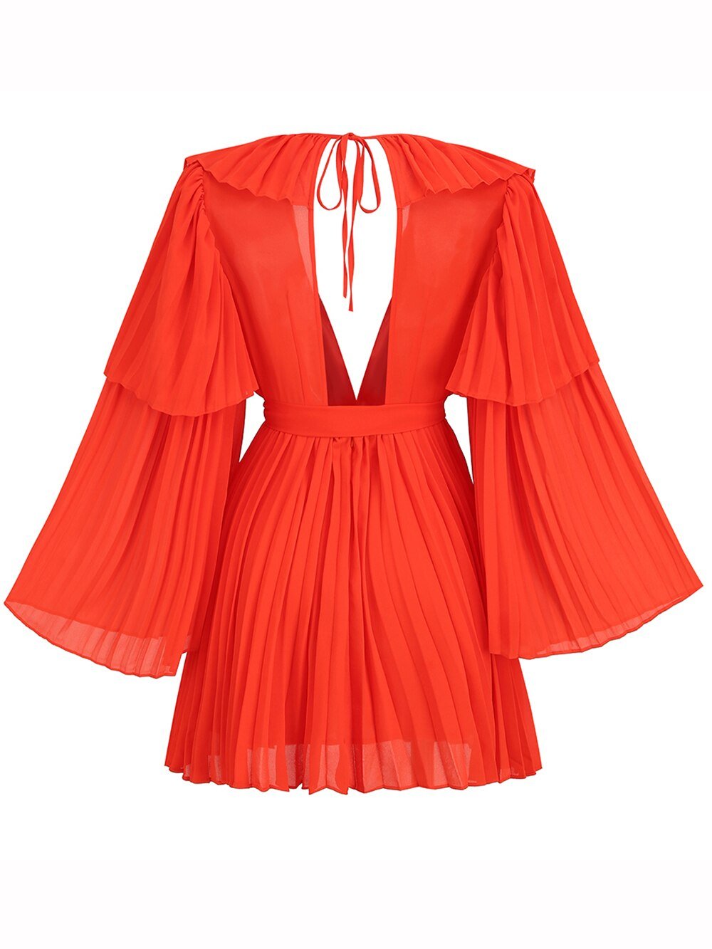 Bright Orange Pleated Dress - Kelly Obi New York