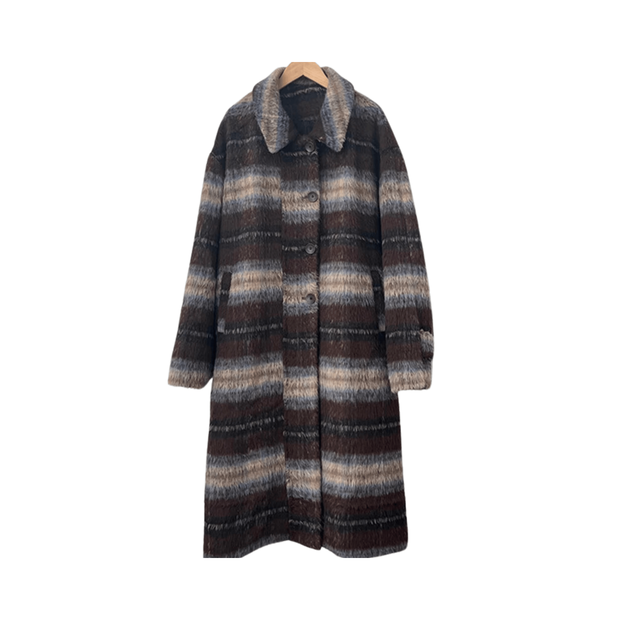 Brown Plaid Single-Breasted Coat - Kelly Obi New York