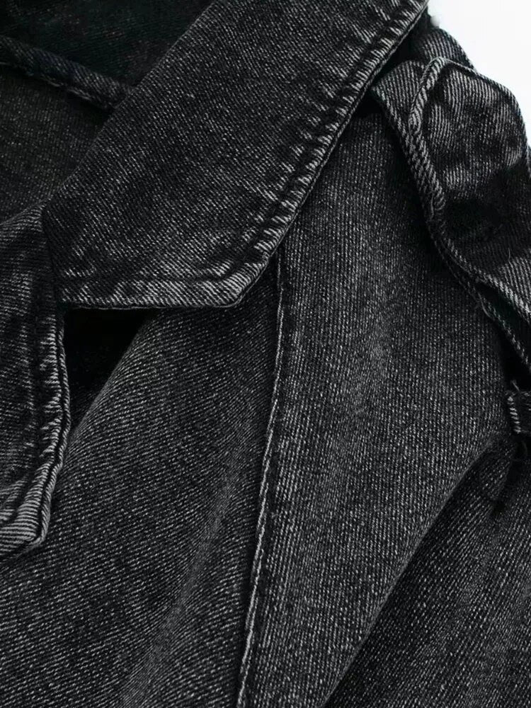 Buckles Straps Cropped Denim Jacket - Kelly Obi New York