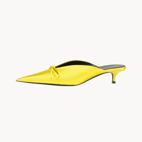 Butterfly Knot Pointed Toe Mules - Kelly Obi New York