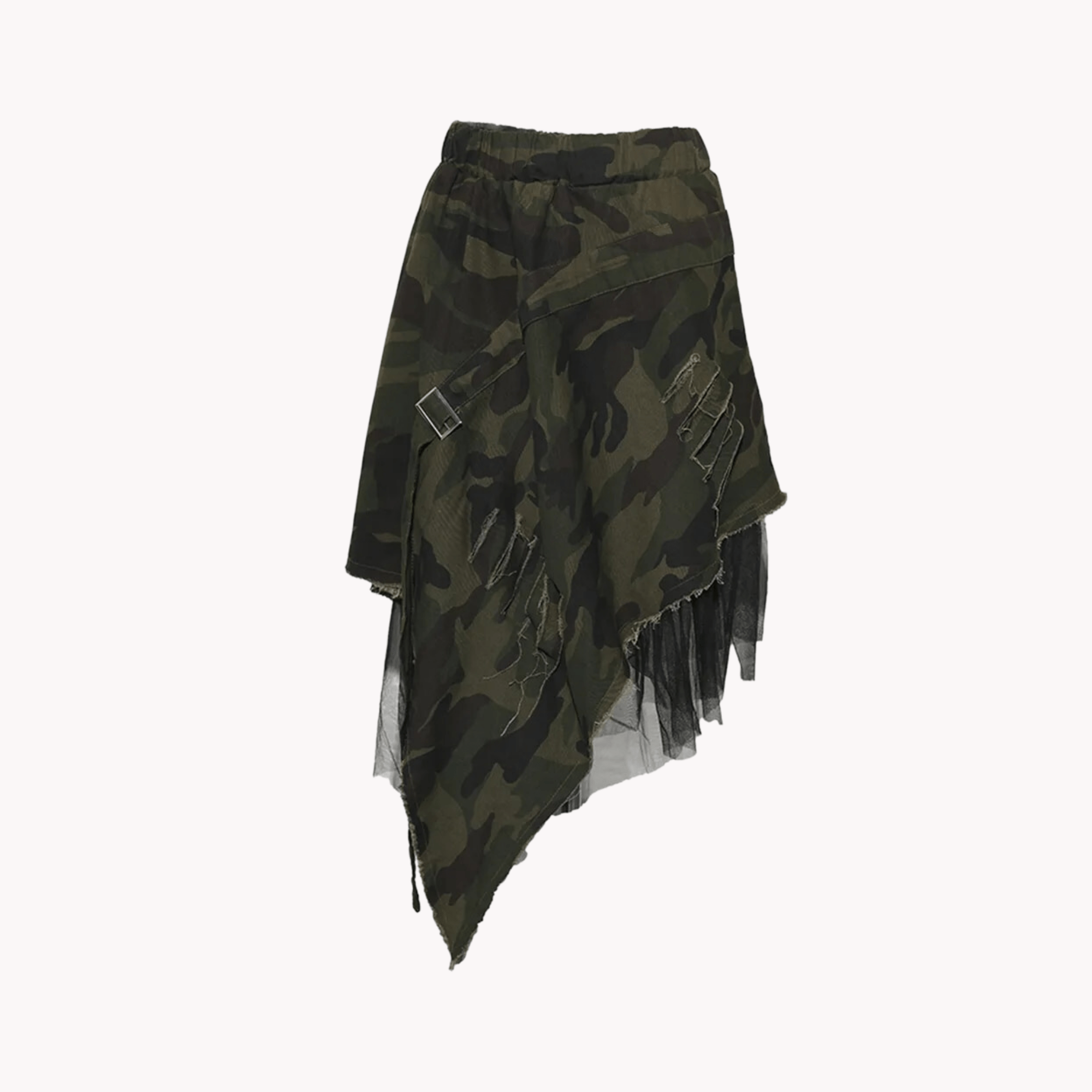 Camouflage Mesh Irregular Skirt - @thatcoleaffect - Kelly Obi New York
