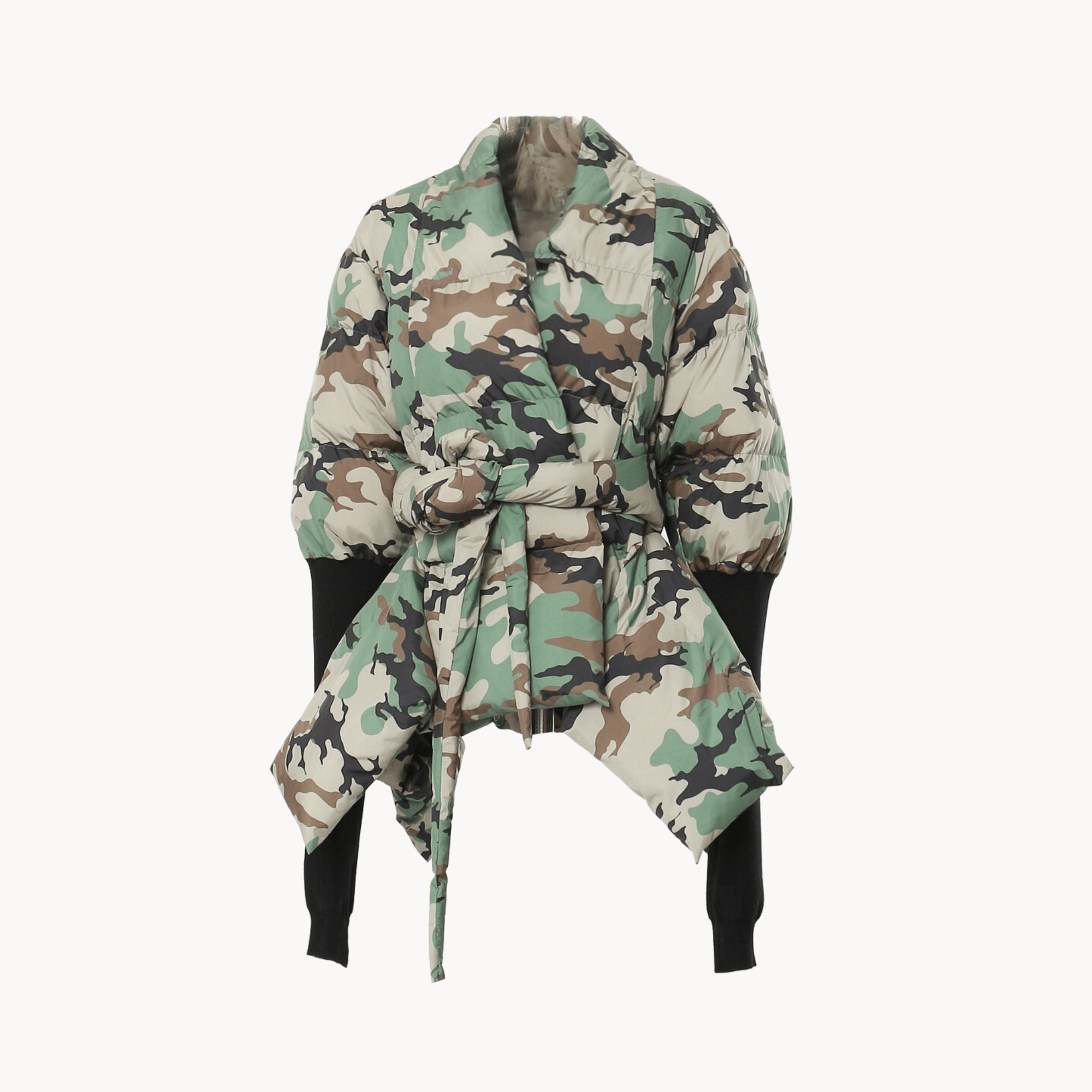Camouflage Spliced Knitted Cuffs Jacket - Kelly Obi New York