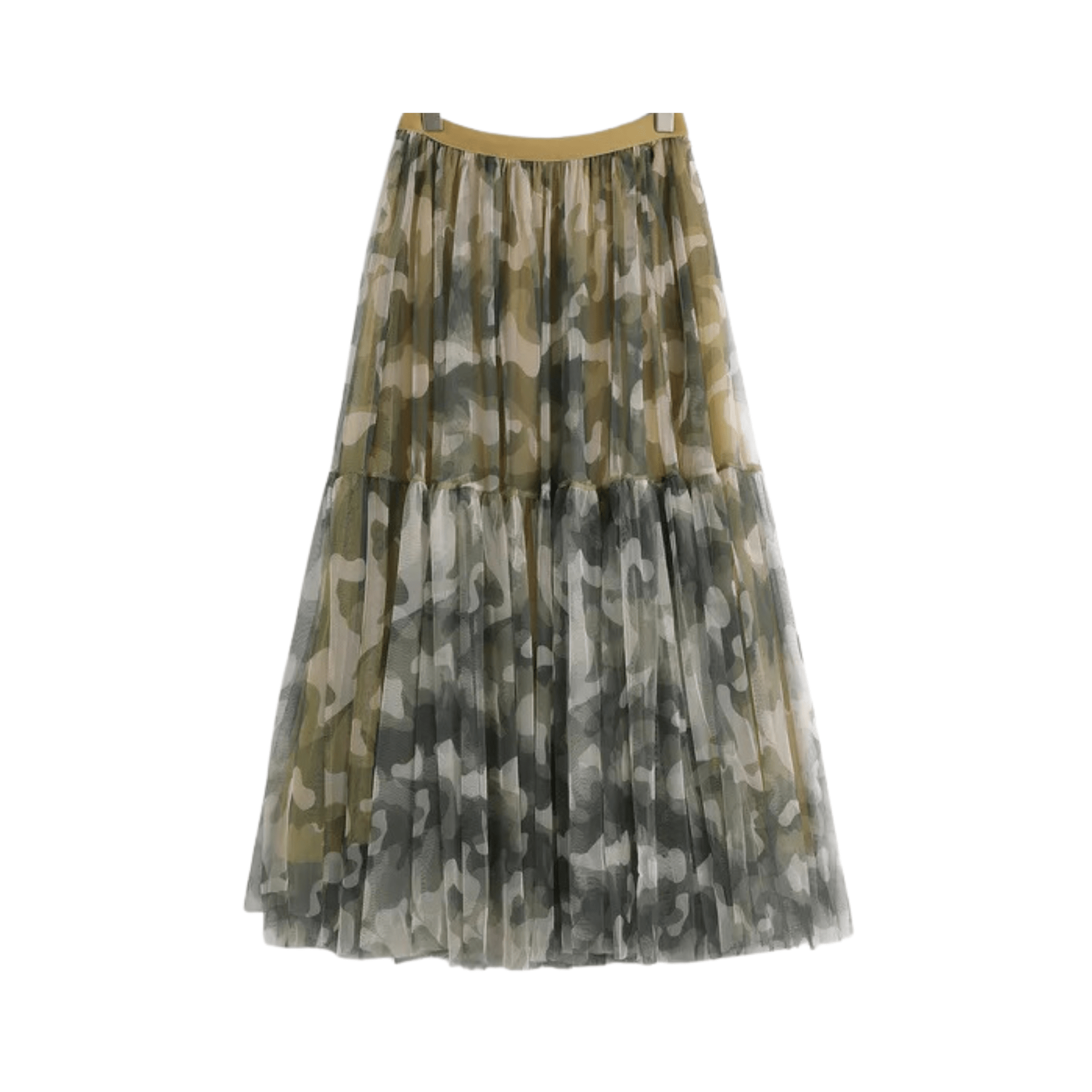 Camouflage Stretch Waist Mesh Skirt - Kelly Obi New York