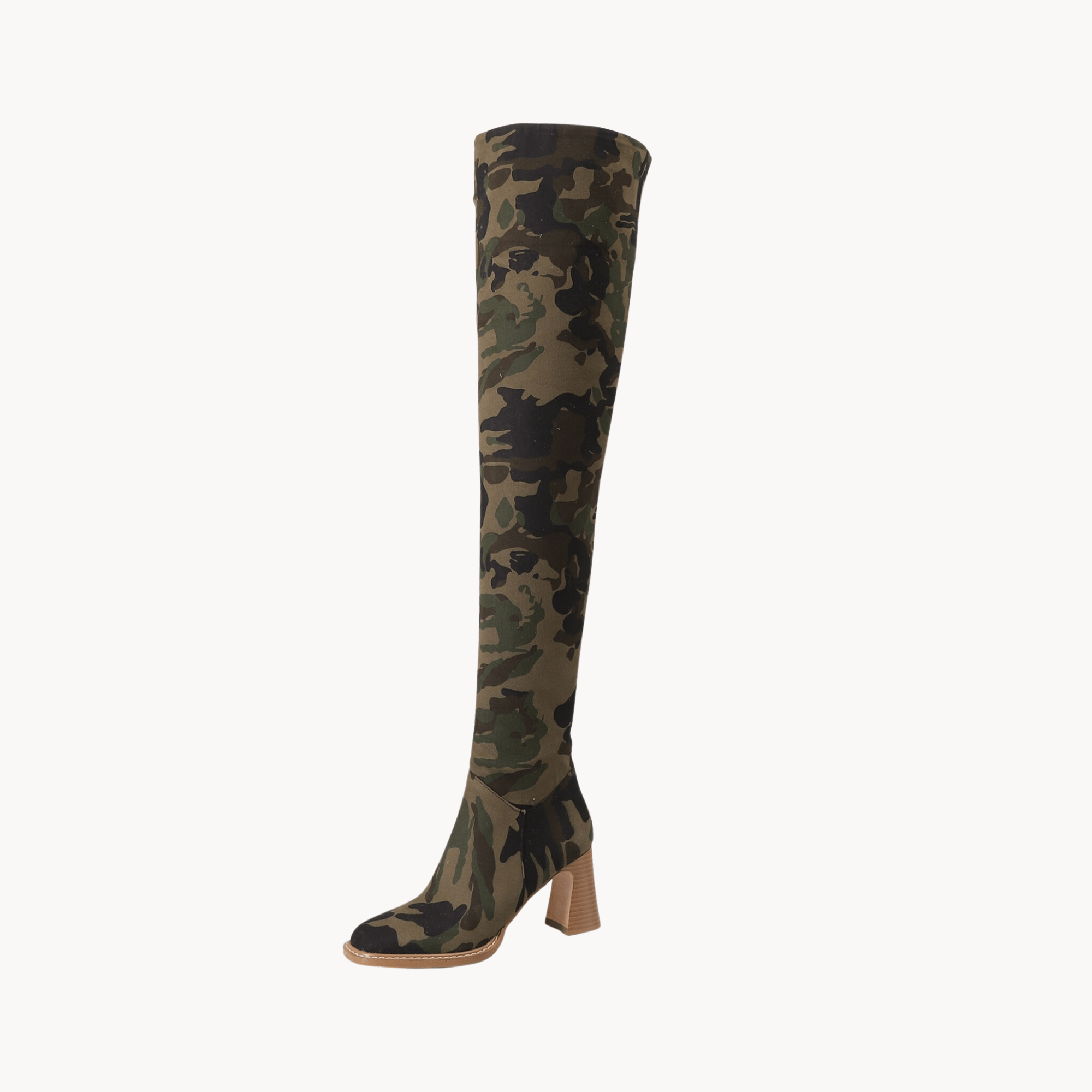 Camouflage Thigh High Boots - Kelly Obi New York