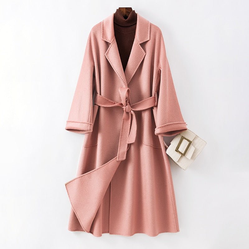 Cashmere Wool Fur Trench Coat - Kelly Obi New York