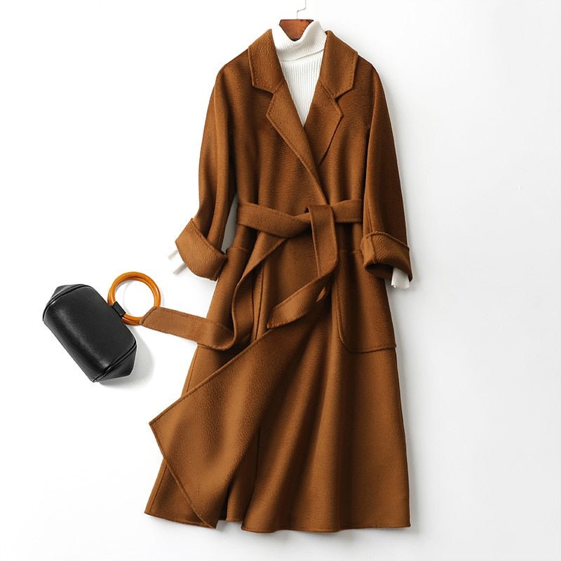 Cashmere Wool Fur Trench Coat - Kelly Obi New York