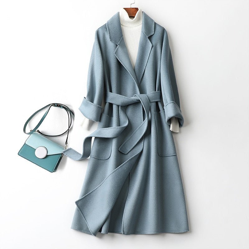 Cashmere Wool Fur Trench Coat - Kelly Obi New York