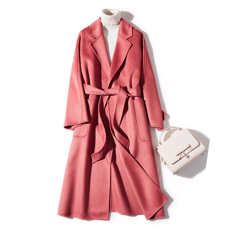 Cashmere Wool Fur Trench Coat - Kelly Obi New York