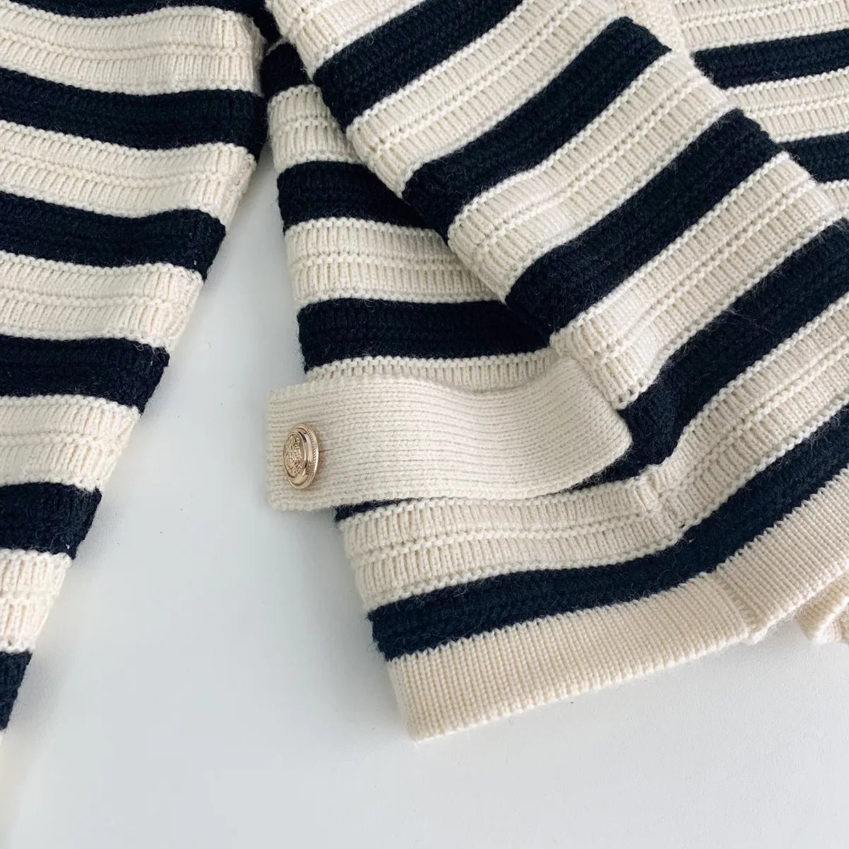 Casual Striped Knit Cardigan - Kelly Obi New York