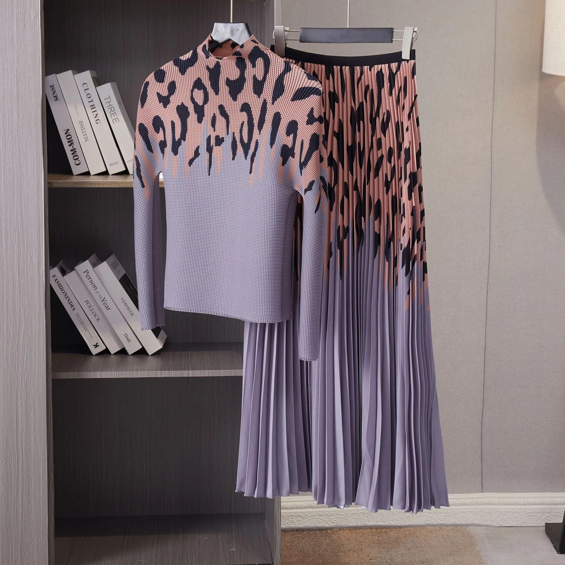 Cheetah Pleated Set - @angodiva - Kelly Obi New York