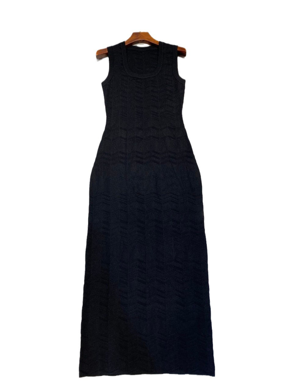 Chevron Square Collar Sleeveless Dress - Kelly Obi New York