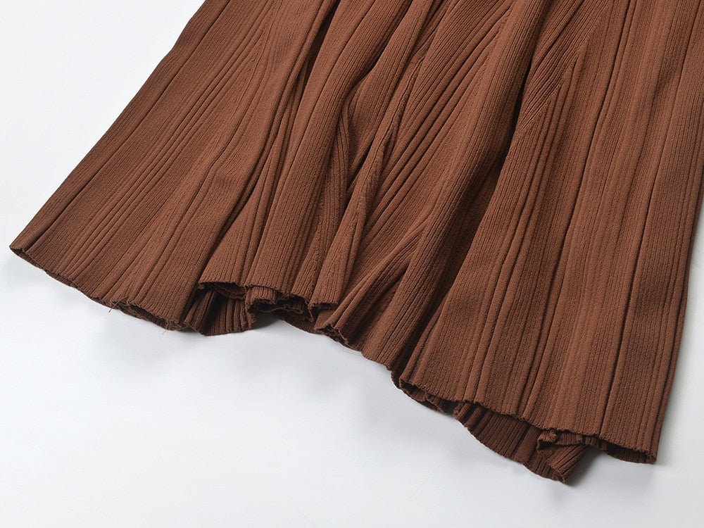 Chocolate Knitted Maxi Dress - Kelly Obi New York