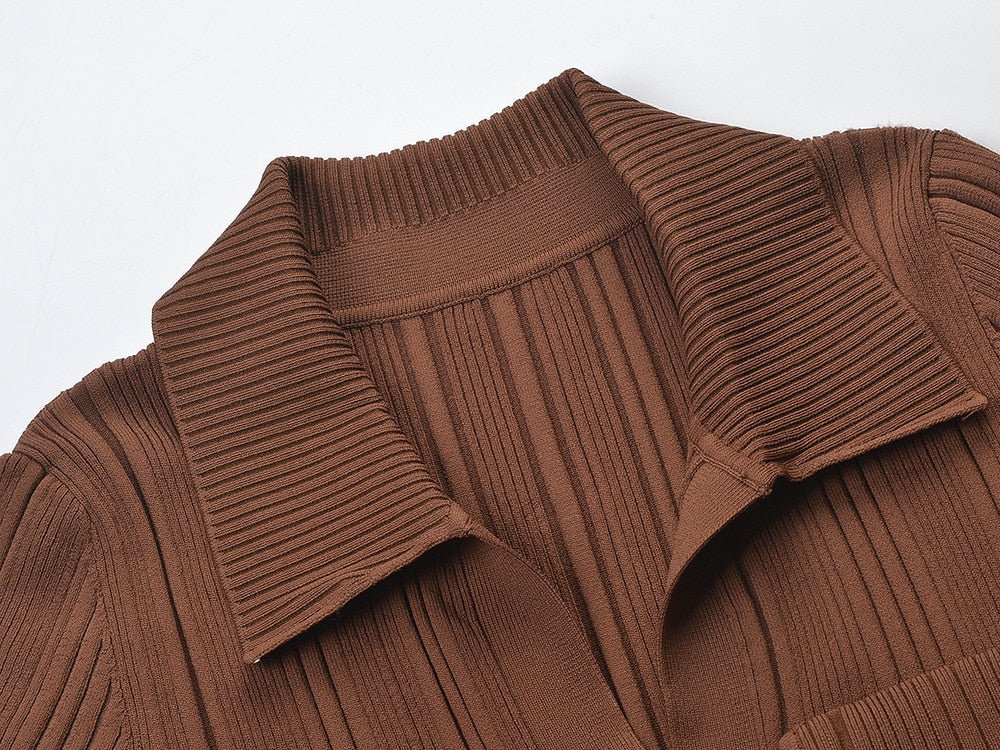 Chocolate Knitted Maxi Dress - Kelly Obi New York