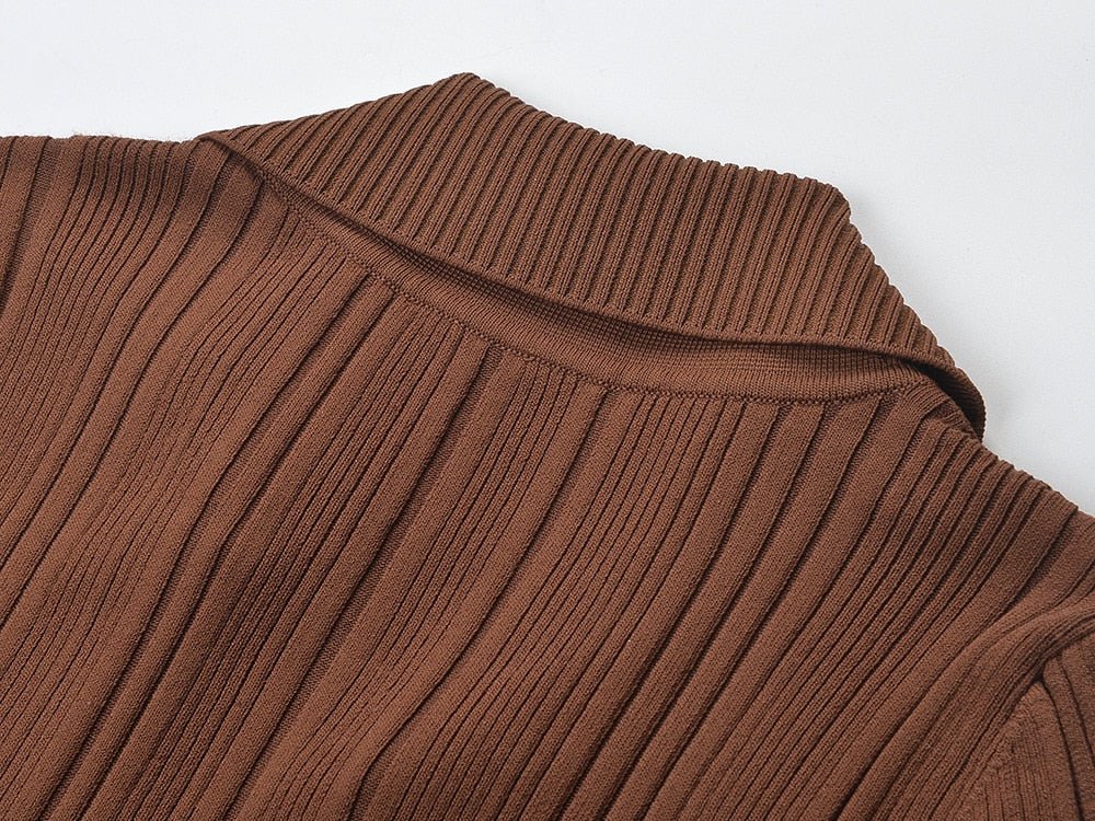 Chocolate Knitted Maxi Dress - Kelly Obi New York