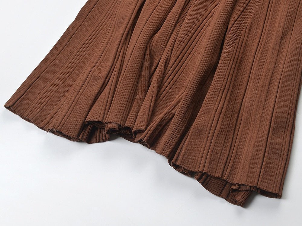 Chocolate Knitted Maxi Dress - @theartytictype - Kelly Obi New York