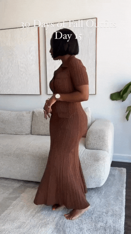 Chocolate Knitted Maxi Dress - @theartytictype - Kelly Obi New York