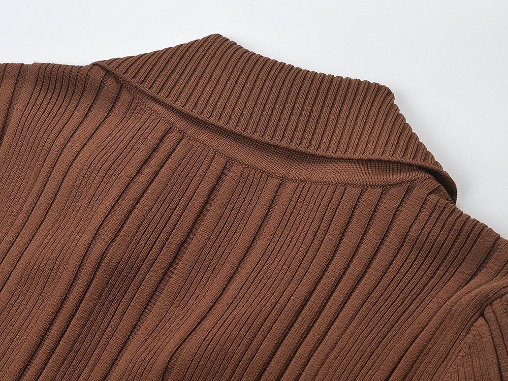 Chocolate Knitted Maxi Dress - @titihaish - Kelly Obi New York