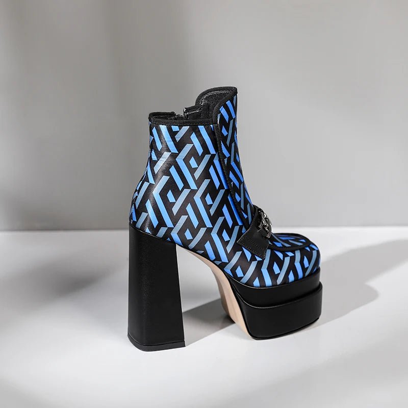 Chunky High Heels Short Boots - Kelly Obi New York