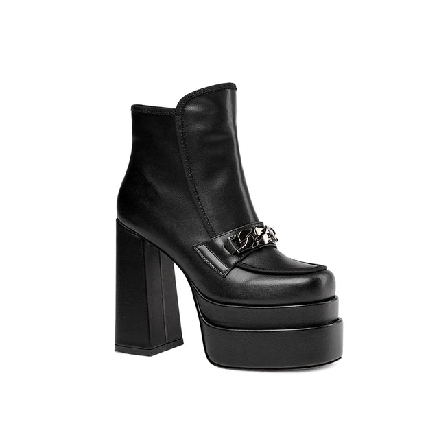 Chunky High Heels Short Boots - Kelly Obi New York