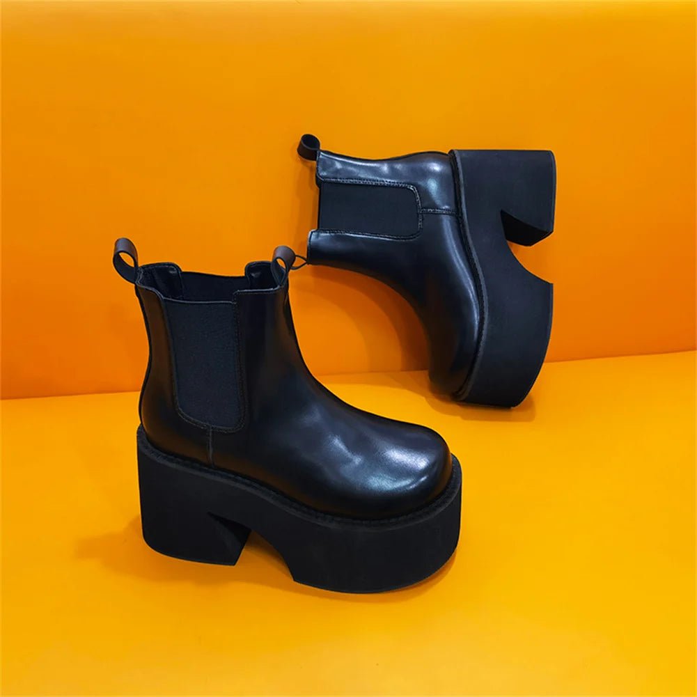 Chunky High Platform Ankle Boots - Kelly Obi New York