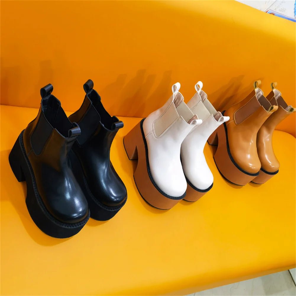 Chunky High Platform Ankle Boots - Kelly Obi New York