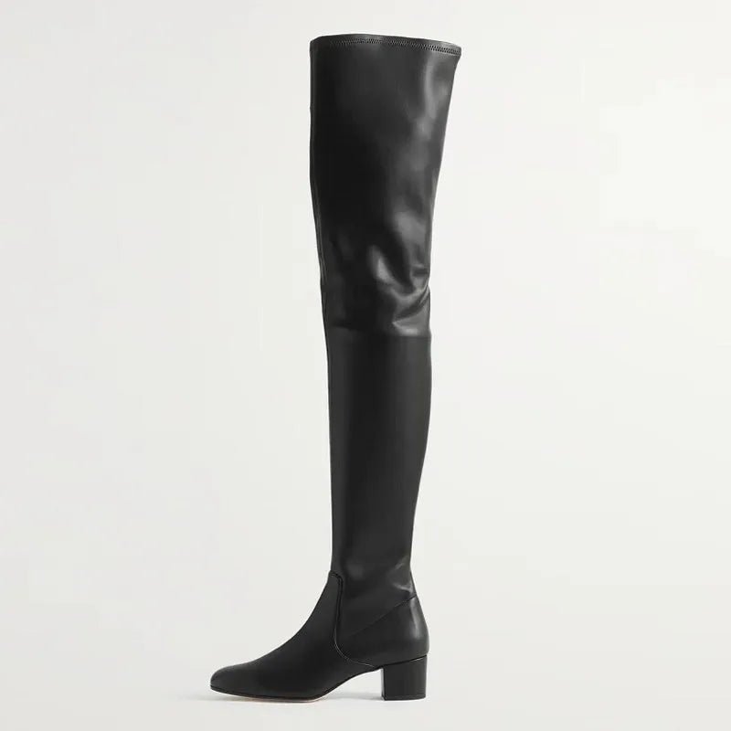 Classic Thigh High Leather Boots - Kelly Obi New York