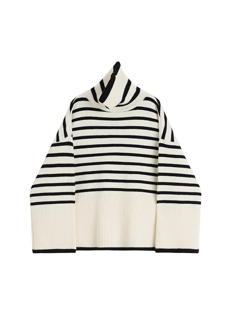 Classic Turtleneck Striped Sweater - Kelly Obi New York